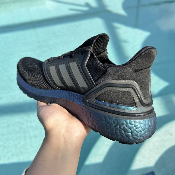 MEN\'S adidas UltraBoost 20 Running Shoes Black Dignal Cyan G55839 main image 7
